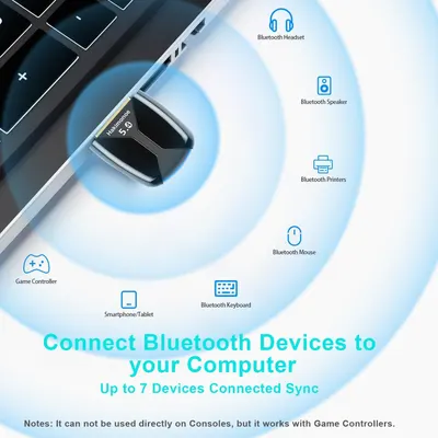 Demonstrates the multiple types of devices that can connect to the product via Bluetooth, reassuring shoppers of its versatility and broad compatibility across headsets, speakers, printers, mice,…
