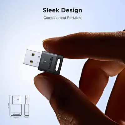 Demonstrates the ultra-compact physical size of the USB drive with exact measurements to reassure shoppers it is portable and space-efficient.