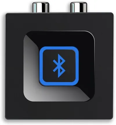 Provides a clean, catalog-style view of the Bluetooth audio receiver device to show its physical appearance and design.