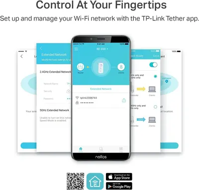 Demonstrates how to set up and manage the Wi-Fi network using the TP-Link Tether mobile app, reassuring shoppers that network control is easy and accessible from their smartphone. Highlights the…
