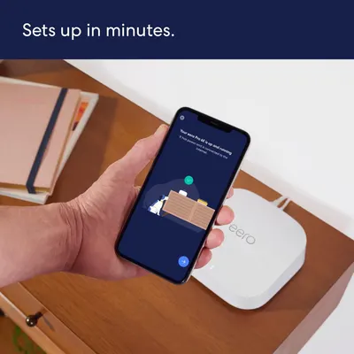 Demonstrates that the product can be set up quickly and easily in minutes using a simple mobile app interface, reassuring shoppers that installation is hassle-free. Highlights the ease and speed of…
