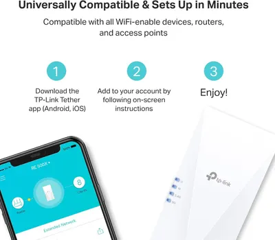 Demonstrates the simple 3-step setup process to reassure shoppers that the WiFi device is easy to install and use, reducing purchase hesitation. Highlights that the product is compatible with all…