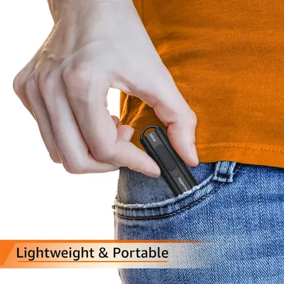 Demonstrates the product's compact, pocket-friendly size to reassure shoppers that it's easy to carry anywhere.