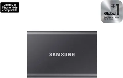 Communicates that the Samsung product is compatible with both Galaxy and iPhone 15/16 devices, reassuring shoppers about cross-platform functionality. Establishes brand credibility by highlighting…