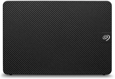Provides a clean, catalog-style view of the external hard drive showing its textured design and brand logo without distractions.