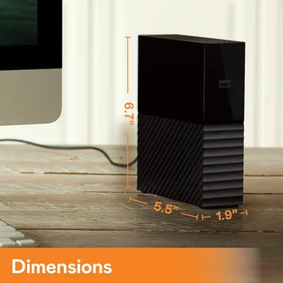 Communicates the exact physical size of the product (6.7 inches tall, 5.5 inches wide, 1.9 inches deep) to help shoppers understand how much space it will occupy on their desk or shelf.