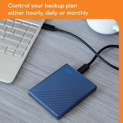Communicates that users can customize their backup schedule with hourly, daily, or monthly options, providing control and convenience for data protection.