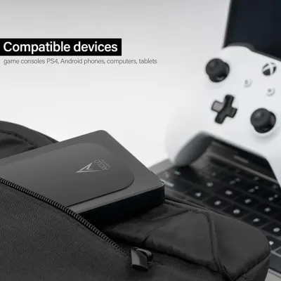 Communicates which devices the product works with (PS4, Android phones, computers, tablets) to reassure shoppers about broad compatibility and versatility.