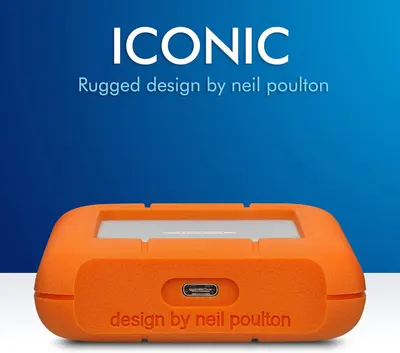 Communicates the brand's design pedigree and collaboration with designer Neil Poulton, positioning the product as iconic and premium through designer branding.