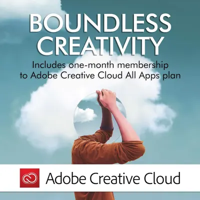 This image promotes the Adobe Creative Cloud brand and its All Apps plan membership offering, using aspirational messaging to position the brand as enabling unlimited creative potential.