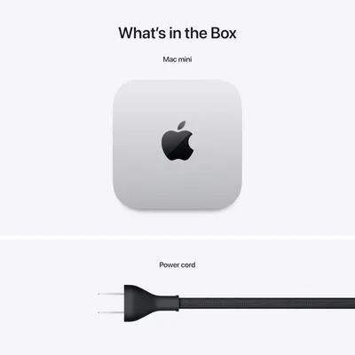 Shows the customer exactly what items are included with their Mac mini purchase, providing transparency and setting clear expectations about the package contents.