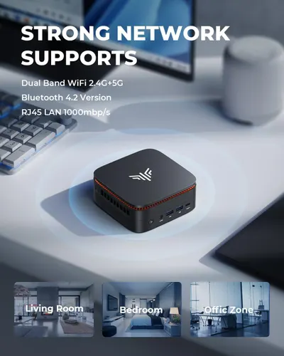 Communicates the product's comprehensive network connectivity capabilities, highlighting multiple technical specifications to reassure shoppers about strong, versatile connectivity options for…