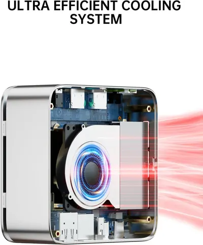 This cutaway view reveals the internal cooling fan and heat dissipation system to demonstrate the advanced engineering and efficient cooling technology inside the device. Communicates the primary…