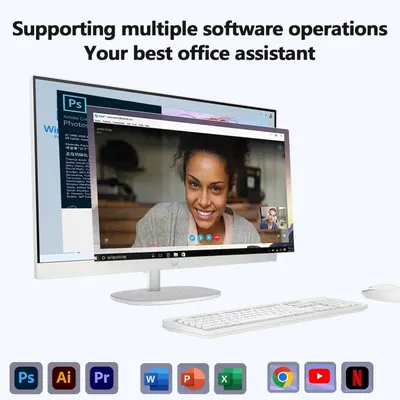 Demonstrates the product's ability to support multiple software applications simultaneously, positioning it as a versatile office assistant for productivity and multitasking.