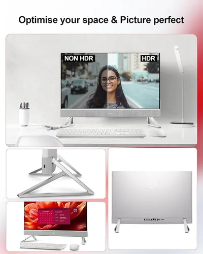 Demonstrates multiple product benefits including HDR picture quality enhancement, the adjustable stand design for space optimization, and various viewing angles to show versatility and premium…