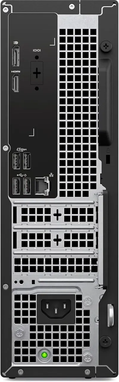 Shows the back panel layout of the device, highlighting all physical ports, connectors, ventilation grilles, and power components to help shoppers understand connectivity options and physical…