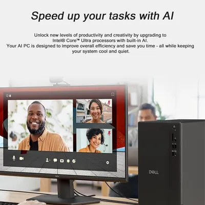 Communicates that the AI PC with Intel Core Ultra processors enhances productivity, creativity, and efficiency while keeping the system cool and quiet, positioning it as a smart upgrade for work…