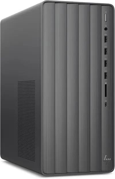 Displays the product in a clean, catalog-style format to show the physical design, port configuration, and overall appearance of the desktop computer.