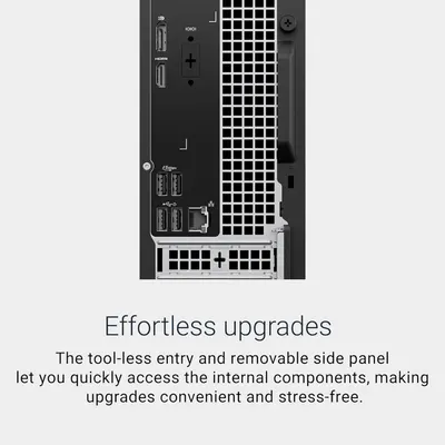 Communicates that the product features a tool-less, removable side panel design that makes internal component access and upgrades convenient and stress-free for users.
