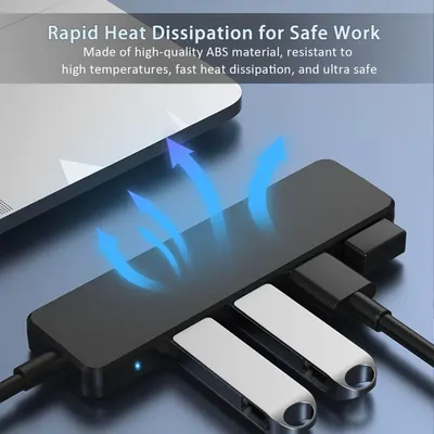 Communicates the product's ability to safely dissipate heat during use, reassuring shoppers that the device is made of durable, heat-resistant materials for safe operation.