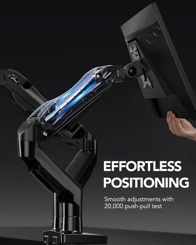 Communicates the monitor arm's effortless positioning capability through a quantifiable durability and smoothness metric, reassuring shoppers that the arm can be easily adjusted and will maintain…