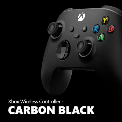 Showcases the Carbon Black color variant of the Xbox Wireless Controller to help shoppers identify and select their preferred product option.