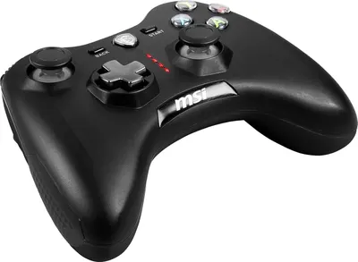 Provides a clean, catalog-style view of the gaming controller to show its design, button layout, and brand without distractions.