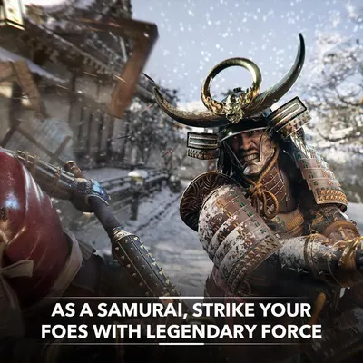 Communicates the core gameplay experience of playing as a samurai warrior in epic combat, appealing to gamers interested in action and historical warfare themes.