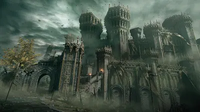 Creates an atmospheric and immersive visual experience showcasing the product in a dramatic fantasy setting, likely for a video game or related media.