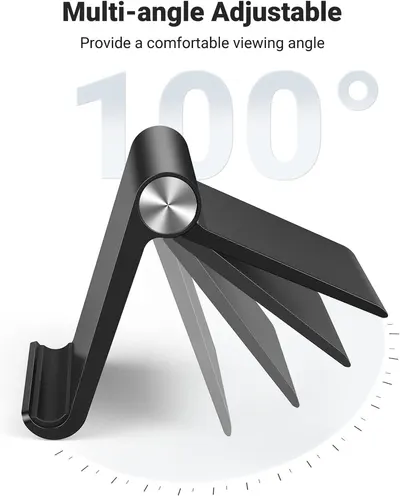 Communicates the specific 100-degree adjustment range to reassure shoppers that the stand provides flexible, comfortable viewing angles. Highlights the product's adjustable angle feature to show…