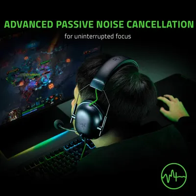 Highlights the headset's advanced passive noise cancellation feature to reassure gamers that they can maintain uninterrupted focus during gameplay.
