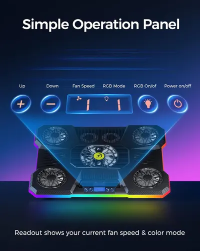 Demonstrates the product's intuitive control panel with clearly labeled buttons and a digital readout, reassuring shoppers that the cooling pad is easy to operate and adjust.