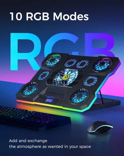 Highlights the customizable RGB lighting feature with 10 different modes to appeal to gamers and users who want to personalize their gaming setup atmosphere.