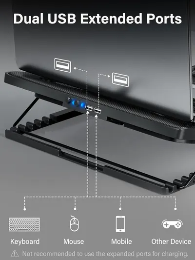 Demonstrates the multiple device types that can be connected to the dual USB ports, including keyboard, mouse, mobile phone, and gaming controller, reassuring shoppers of the product's versatility…