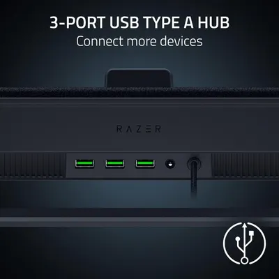 Highlights the product's 3-port USB Type A hub feature, communicating the benefit of connecting multiple devices simultaneously to reassure shoppers of expanded connectivity options.