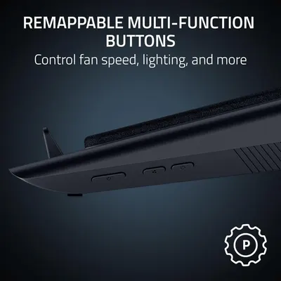 Highlights the customizable control buttons on the product that allow users to control fan speed, lighting, and other functions, emphasizing versatility and user control. Communicates the key…