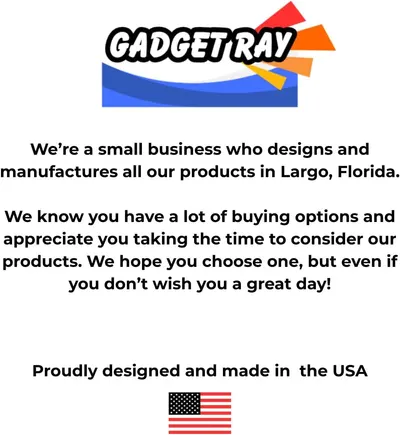Communicates the brand's identity as a small Florida-based manufacturer and builds trust through origin story and American-made messaging.