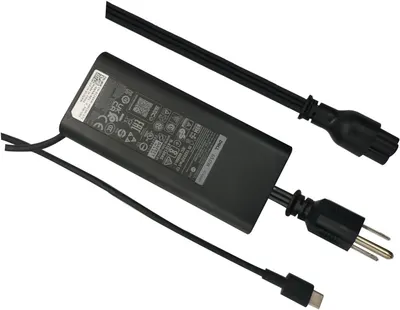 Provides a clean, catalog-style view of the power adapter and its cables on a white background, allowing shoppers to see the product clearly without distractions.