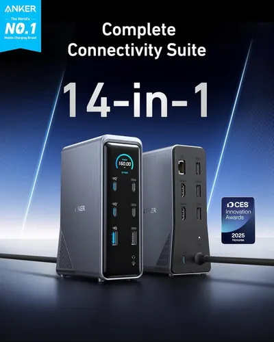 Establishes Anker's brand authority and credibility as the world's leading mobile charging brand and highlights the product's recognition with a CES Innovation Award. Communicates the product's…