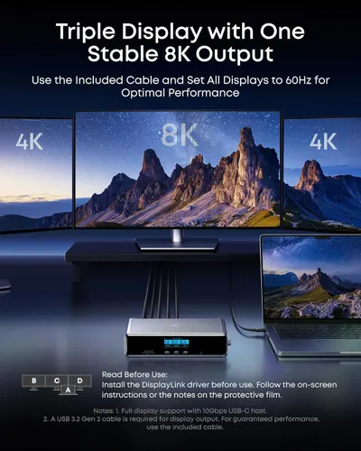 Demonstrates how to set up a triple display configuration with 8K output and provides installation guidance to help shoppers understand the setup process and optimal performance settings. Shows the…