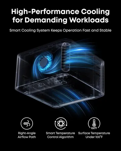 Demonstrates the internal cooling architecture and airflow design to reassure shoppers that the product can handle demanding workloads while maintaining optimal performance and temperature control.…
