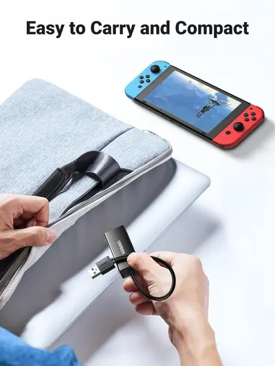 Demonstrates that the product is portable and compact, fitting easily into a travel bag alongside other devices like a gaming console and laptop, reassuring shoppers about its convenience for…
