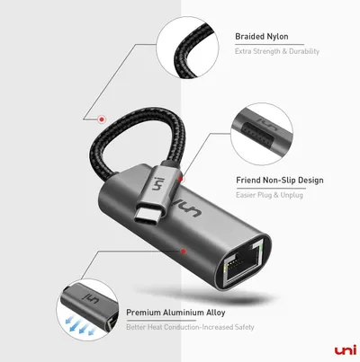 This image breaks down the physical components and materials of the charging cable/adapter to communicate build quality, durability, and thoughtful design features to reassure shoppers about the…