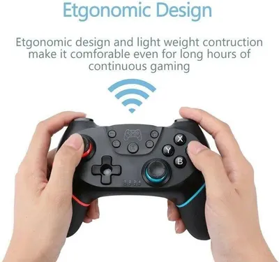 Communicates that the gaming controller is designed for comfort during long gaming sessions, emphasizing its ergonomic shape and lightweight build to reassure shoppers about usability and reduced…