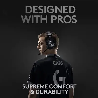Communicates that the product is trusted and used by professional gamers, building credibility and aspirational appeal for serious users. Highlights the headset's supreme comfort and durability as…