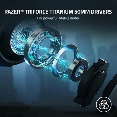 This image breaks down the internal structure of the headphone's audio drivers to showcase the premium titanium components and engineering quality, reassuring shoppers of the product's superior…