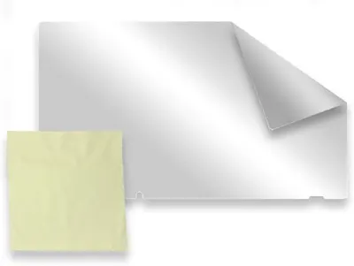 Shows the customer what's included in the package: a screen protector and a cleaning cloth, helping them understand the complete value of their purchase.