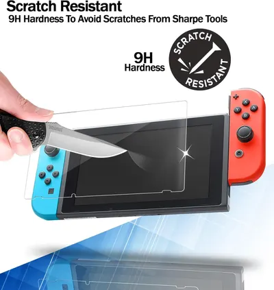 Communicates the screen protector's scratch resistance using a quantifiable hardness rating (9H) to reassure shoppers that it will protect their device from sharp tools and everyday damage.…