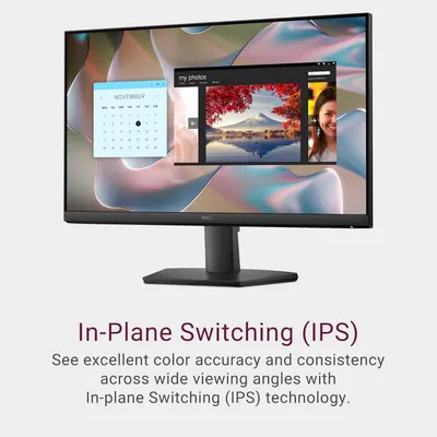 Communicates that the monitor uses IPS technology to deliver excellent color accuracy and consistency from wide viewing angles, reassuring shoppers about superior visual quality.