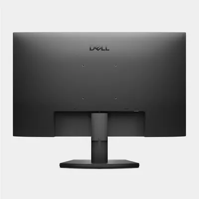 Displays the Dell monitor from the rear view in a clean, catalog-style format to show the product's physical appearance and design without distractions.
